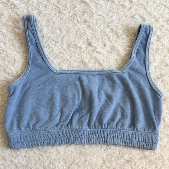 Colsie Womens Small Comfy Sweatshirt Material Blue Bralette Comfy Cozy Flaw - Picture 2 of 12